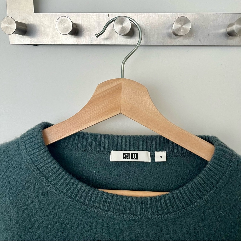 Uniqlo U Premium Lambswool Cropped Sweater - Size M, Green